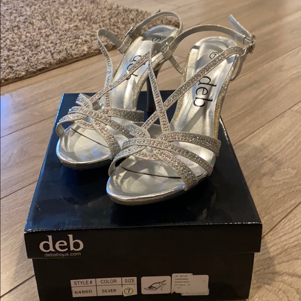 Deb Silver Sparkle Heels